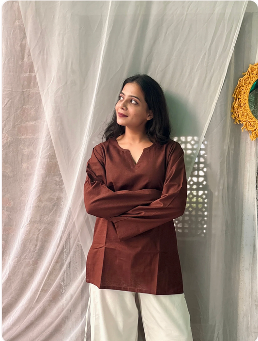 Cocoa Short V-neck Kurti